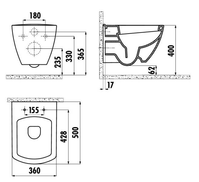 CARTAGENA Wall Hung Toilet with Seat Cover SP1184